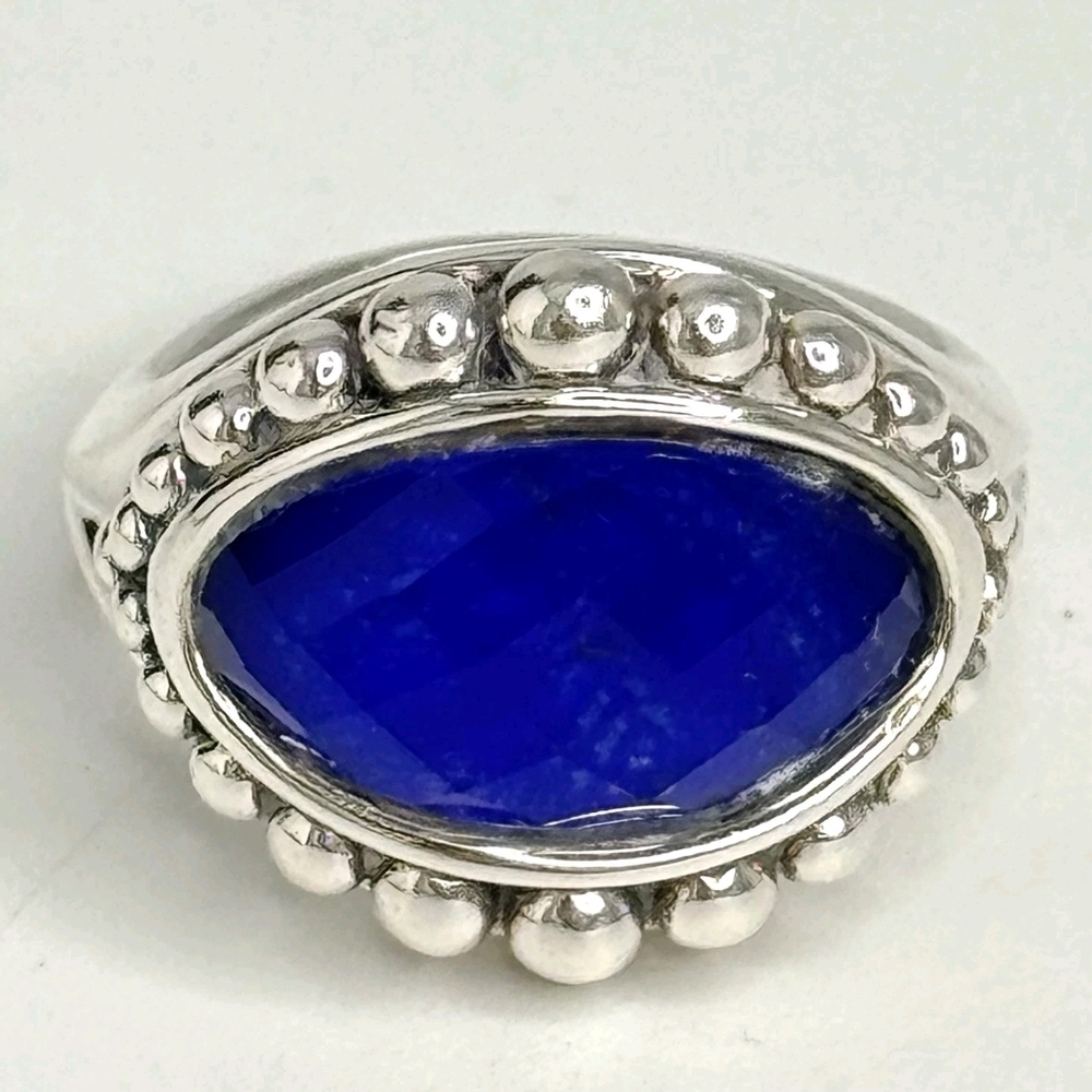 Elegant Silver and Blue Stone Ring
